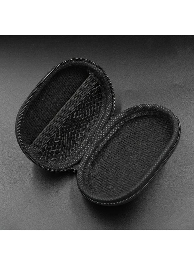 Black Oval Headphone Storage Bag Lightweight Flexible Anti Pressure Travel Case - Image 2