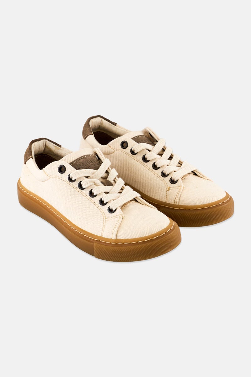 DOCKERS Kids Boy Lace Up Casual Shoes, Beige - Image 1