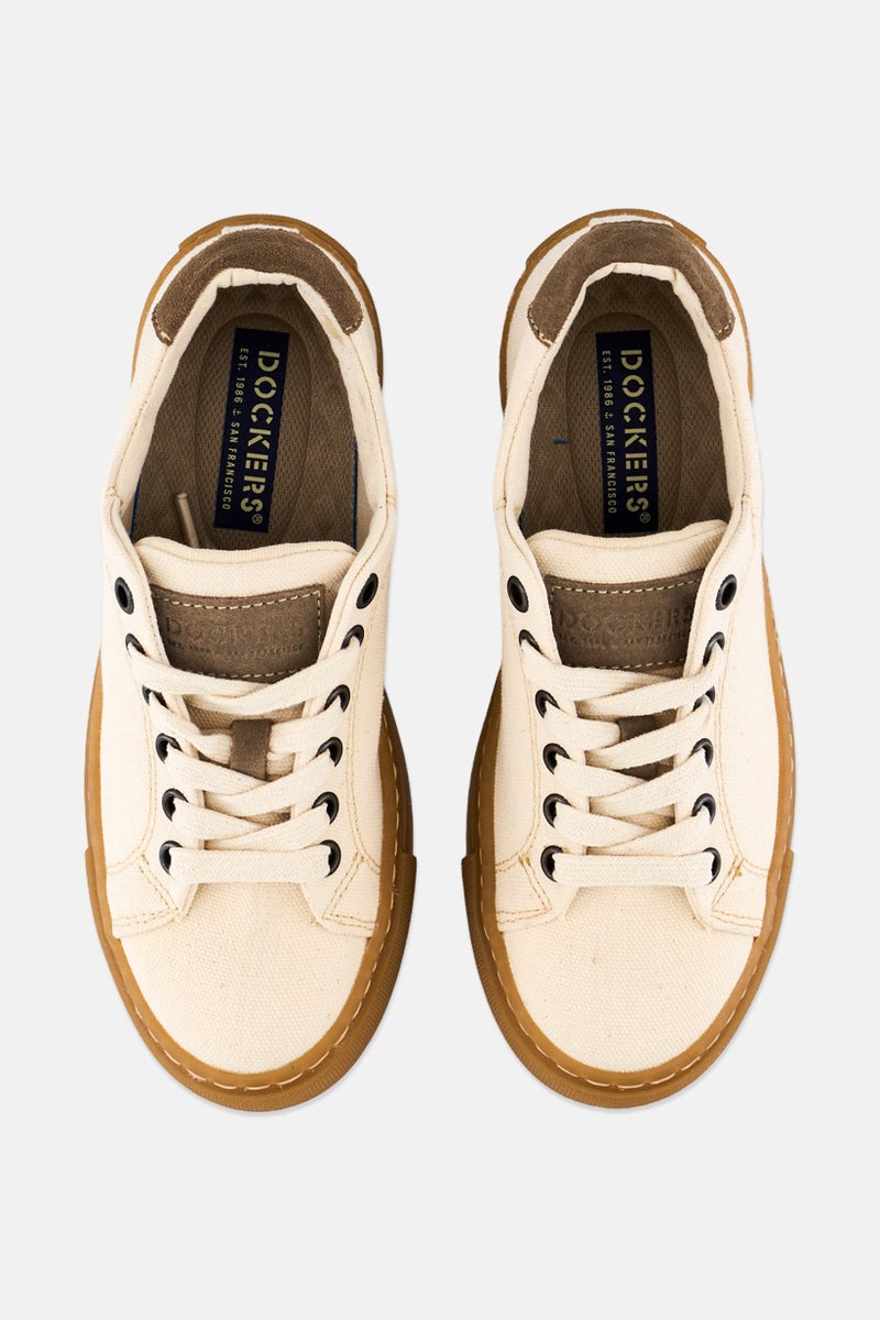 DOCKERS Kids Boy Lace Up Casual Shoes, Beige - Image 3