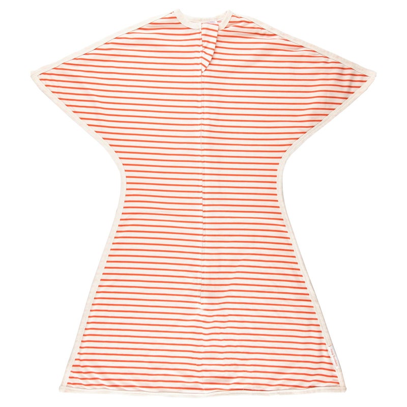 SleepingBaby Zipadee-Zip Transitional Swaddle Sack  6-12 Month - Roomy Zipper Swaddle for Easy Diaper Changes and Proper Hip Development - Baby Swaddle Sack  Medium - Stripes Strawberry/Cream - Image 1