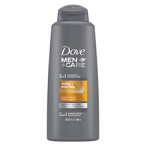 Dove Men+Care Fortifying 2 in 1 Shampoo and Conditioner for a Deep Clean and Fortified Hair Thick and Strong with Caffeine Strengthens and Nourishes Thinning Hair, Gray, 20.4 Fl Oz - Image 1