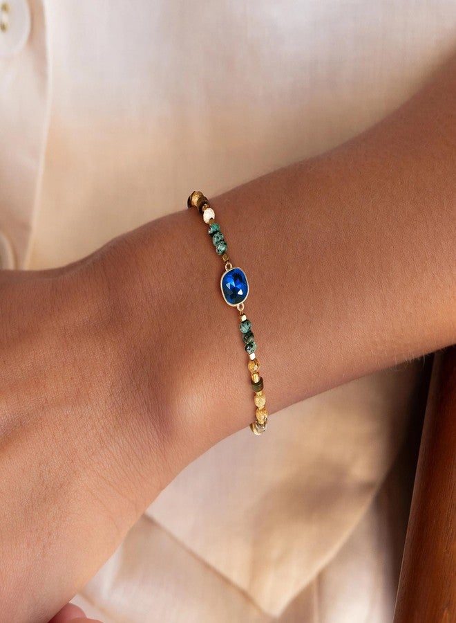 JIAOGE Birthstone Bracelets for Women - Aquamarine Bracelet for Girls Gifts for Girl March Birthstone Jewelry Beaded Bracelets for Women Aquamarine Jewelry Blue Bracelet March Birthday Gifts for Women - Image 3