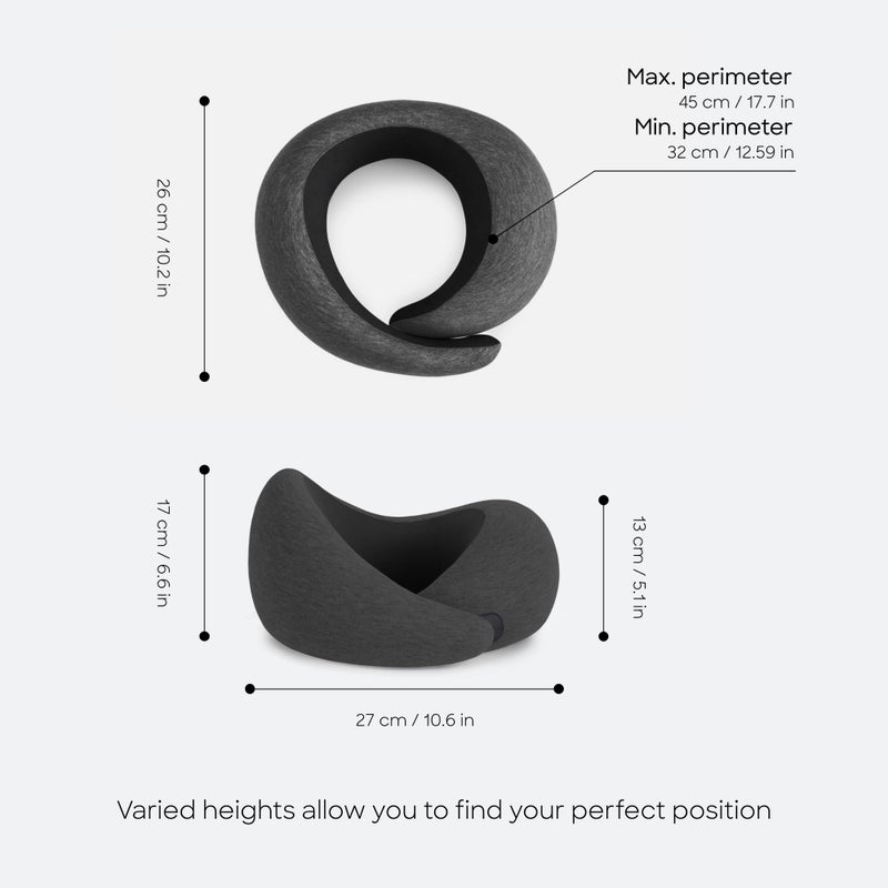 OSTRICH PILLOW وسادة عنق أوستريتش بيلو جو، وسائد سفر للطائرات، وسادة سفر من فوم الذاكرة الفاخر، تصميم مريح بزاوية 360º، جوانب غير متماثلة، حقيبة سفر متضمنة، غطاء مودال قابل للغسل - Image 5