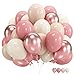 Govpy Blush Pink Balloons 60 Packs 12 Inch Retro Pink Double Stuffed Nude Beige Balloon Dusty Pink and Rose Gold Boho Balloons Set for Girls Women Birthday Bridal Baby Shower Weddings Party Decoration - Image 3