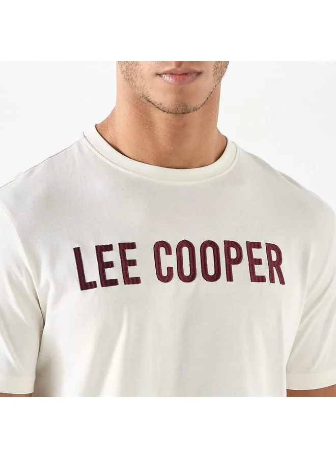 Lee Cooper Lee Cooper Typographic Print Crew Neck T-shirt with Short Sleeves