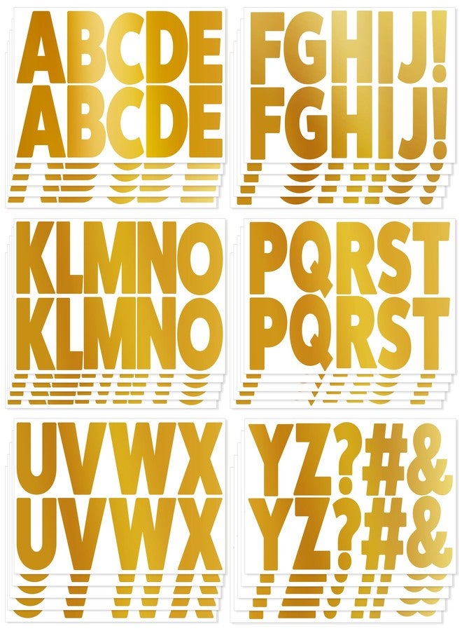 Timenued 30 Sheets Gold Letter Stickers 300 Pcs Large Bulletin Board Letters Set for Classroom Decor,Vinyl Self Adhesive Alphabet ABC Stickers for Poster Board Mailbox Craft Home Door Wall Decor(2.5 Inch,Gold) - Image 1