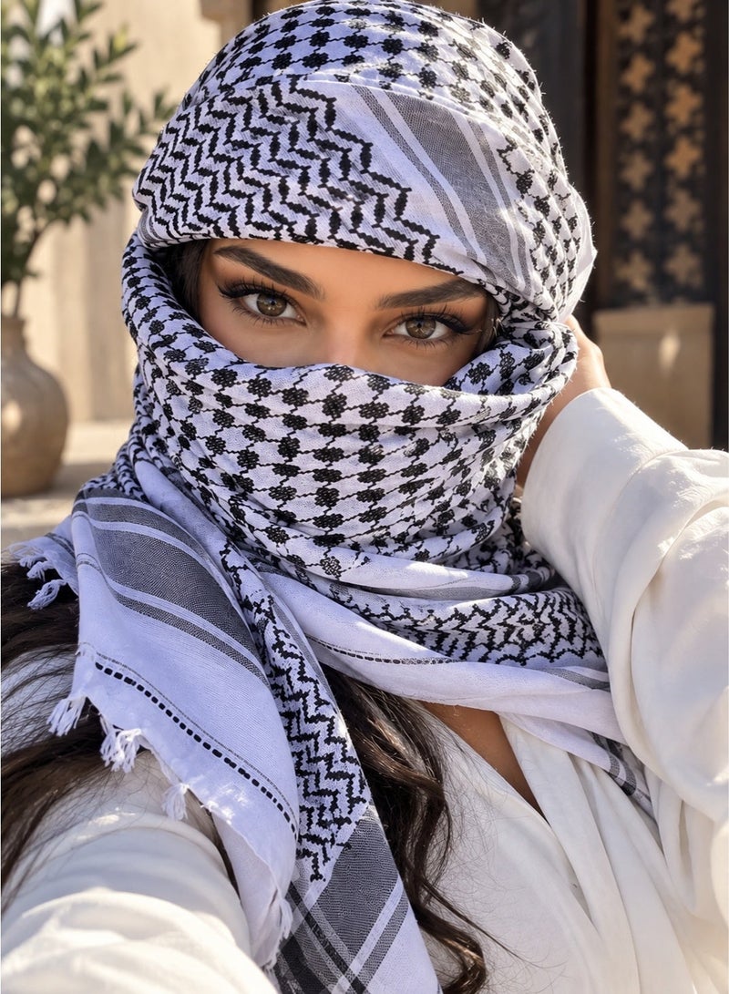 شماغ أو كوفية بنمط عربي - وشاح صحراوي للرجال (يُستخدم لتغطية الرقبة والوجه والرأس) - Image 2