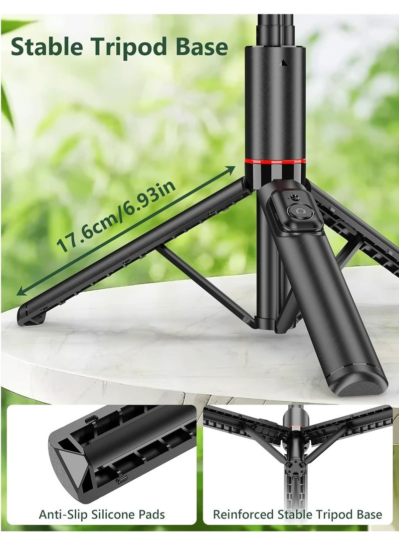 Alyashmac 52 Selfie Stick Tripod, Aluminum All-in-1 Extendable Cell Phone Tripod Stand with Remote, 360° Rotate Lightweight  Portable Travel Tripod for Cell Phone Compatible with iPhone 16/15/14/13/Android - Image 4