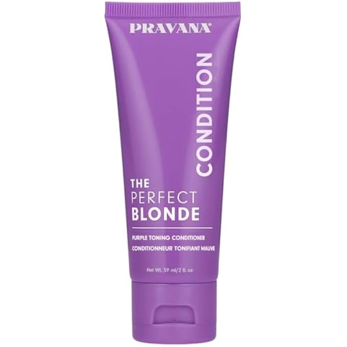 Pravana THE PERFECT BLONDE PURPLE TONING CONDITIONER | NEUTRALIZES BRASSY, YELLOW TONES | FOR COLOR-TREATED HAIR | ADDS STRENGTH, SHINE, ELASTICITY | 2 FL OZ - Image 2