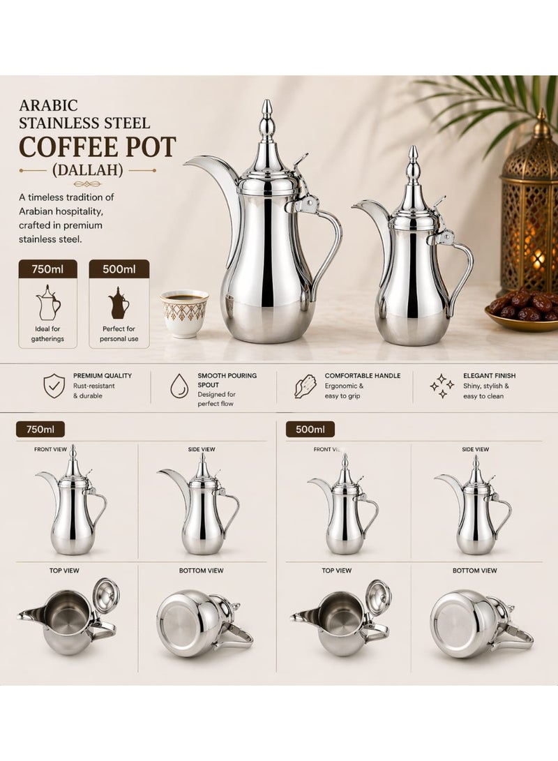 Stainless Steel Coffee Pot Dallah 500ML - Image 3