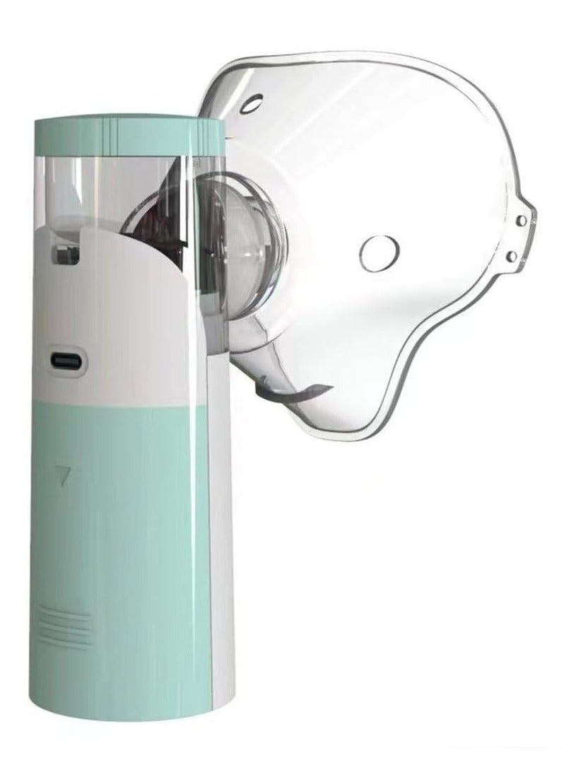Generic Portable Lightweight Low Noise Mesh Design Family Steam Inhaler Ultra-Fast Inhaler (Green)  - Image 2