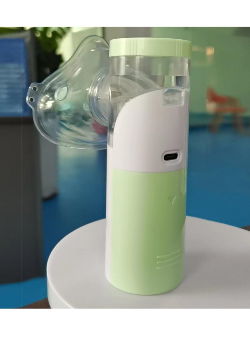 Generic Portable Lightweight Low Noise Mesh Design Family Steam Inhaler Ultra-Fast Inhaler (Green)  - Image 4