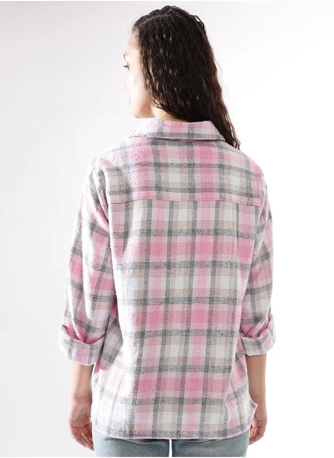 HIGH STAR Relaxed Fit Multicolour 100% Cotton Embroidered Long Sleeves Woven Button Down with Button Closure Regular Length Spread Collar Shirt Collar - Ideal for Casual - A Must-Have for Your Wardrobe!