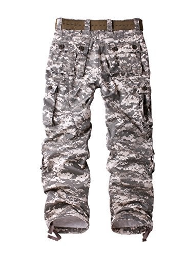 AKARMY Men's Casual Cargo Pants Military Army Camo Pants Combat Work Pants with 8 Pockets Digital 36 - Image 2