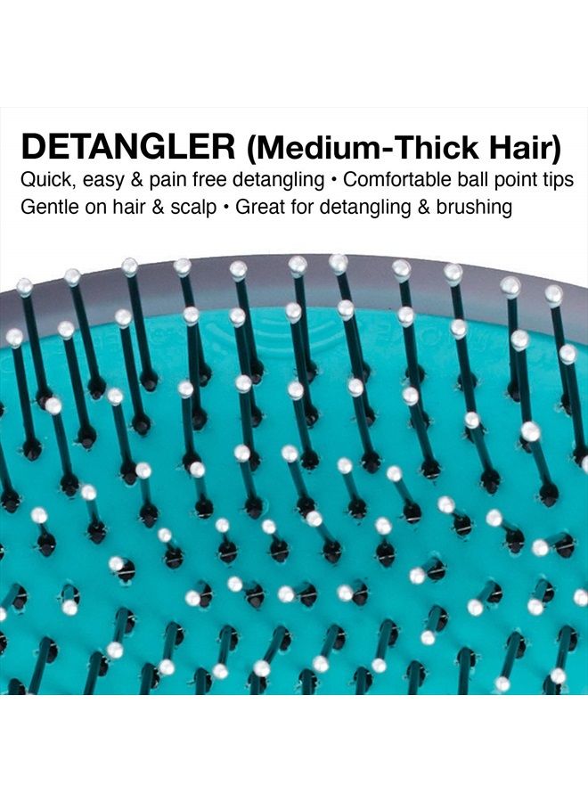 Olivia Garden OG Brush Collection, removable cushion, scalp hugging massages the scalp, 1 fine to medium and 1 medium to thick detangler, 1 smooth and shine styler, for wet or dry hair, Black 3pc box - Image 3