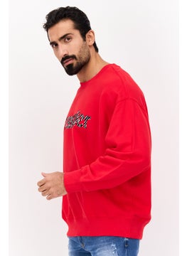 Wrangler Men Crew Neck Brand Logo Sweatshirts, Red  - Image 2