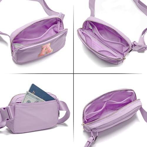 Gitus Initial Belt Bag Fanny Pack Crossbody Bag for Girls Birthday Gifts Age 8-10 Teen Girl Gifts Trend Stuff Personalized Letter Gifts for Daughter Sister (Lavender-A) - Image 5