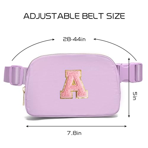 Gitus Initial Belt Bag Fanny Pack Crossbody Bag for Girls Birthday Gifts Age 8-10 Teen Girl Gifts Trend Stuff Personalized Letter Gifts for Daughter Sister (Lavender-A) - Image 3