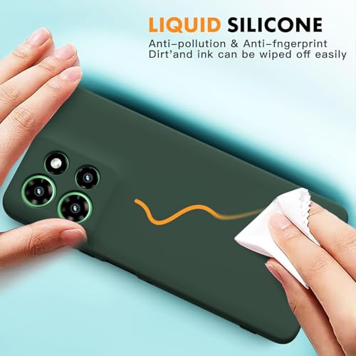 DIZORO Microfiber Candy Case Compatible for Motorola Edge 50 5g Smooth Touch Cushion Liquid Soft Silicone Gel Rubber Phone Cases Non-Slip Full Body Protective Shockproof Back Cover (o Forest Green) - Image 5