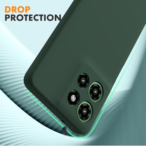 DIZORO Microfiber Candy Case Compatible for Motorola Edge 50 5g Smooth Touch Cushion Liquid Soft Silicone Gel Rubber Phone Cases Non-Slip Full Body Protective Shockproof Back Cover (o Forest Green) - Image 3