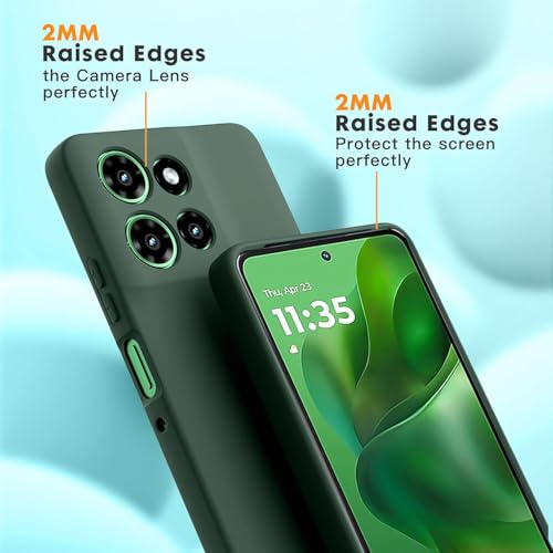 DIZORO Microfiber Candy Case Compatible for Motorola Edge 50 5g Smooth Touch Cushion Liquid Soft Silicone Gel Rubber Phone Cases Non-Slip Full Body Protective Shockproof Back Cover (o Forest Green) - Image 4