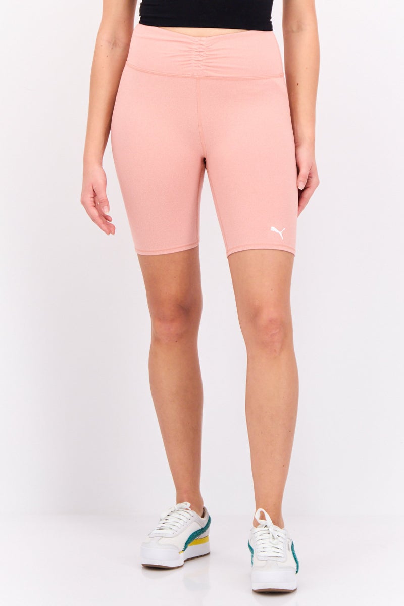 PUMA Women Sportswear Fit Brand Logo Tight Shorts, Pink - Image 1