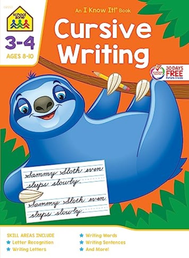 School Zone Cursive Writing Grades 3-4 Workbook