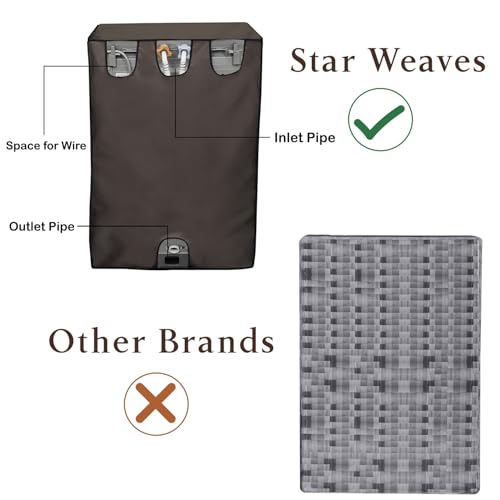 Star Weaves Waterproof & Dust Proof Top Loading Fully Automatic Washing Machine Cover Suitable for IFB, Samsung, LG, Whirlphool 6 kg, 6.5 kg,7kg & 7.5 kg (59 X 59 X 89 cms, Coffee), Polyester - Image 5