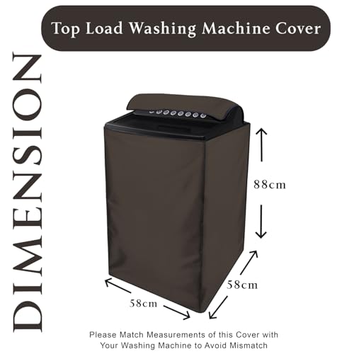 Star Weaves Waterproof & Dust Proof Top Loading Fully Automatic Washing Machine Cover Suitable for IFB, Samsung, LG, Whirlphool 6 kg, 6.5 kg,7kg & 7.5 kg (59 X 59 X 89 cms, Coffee), Polyester - Image 3