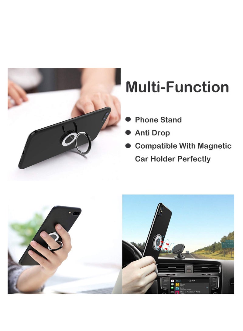 SYOSI 2 Pack Cell Phone Ring Holder Finger Kickstand 360 Degree Rotation Metal Ring Grip for Magnetic Car Mount Compatible with All Smartphone Glitter Black - Image 5