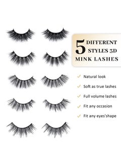 Natural Look False Eyelashes 5 Pairs Different Style Cat Eye Faux Mink Lashes Pack Fluffy Wispy Fake Lashes - pzsku/Z25196D89E7C527CDC301Z/45/_/1694502522/90fa9f56-deba-4d69-aaf7-fb3af054e63e