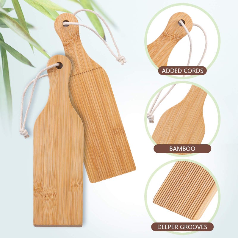 YIDADA Gnocchi Board Butter Paddles - Bamboo Pasta Board Gnocchi Maker, Gnocchi Paddle Pasta Tools, 2 Packs - Image 3