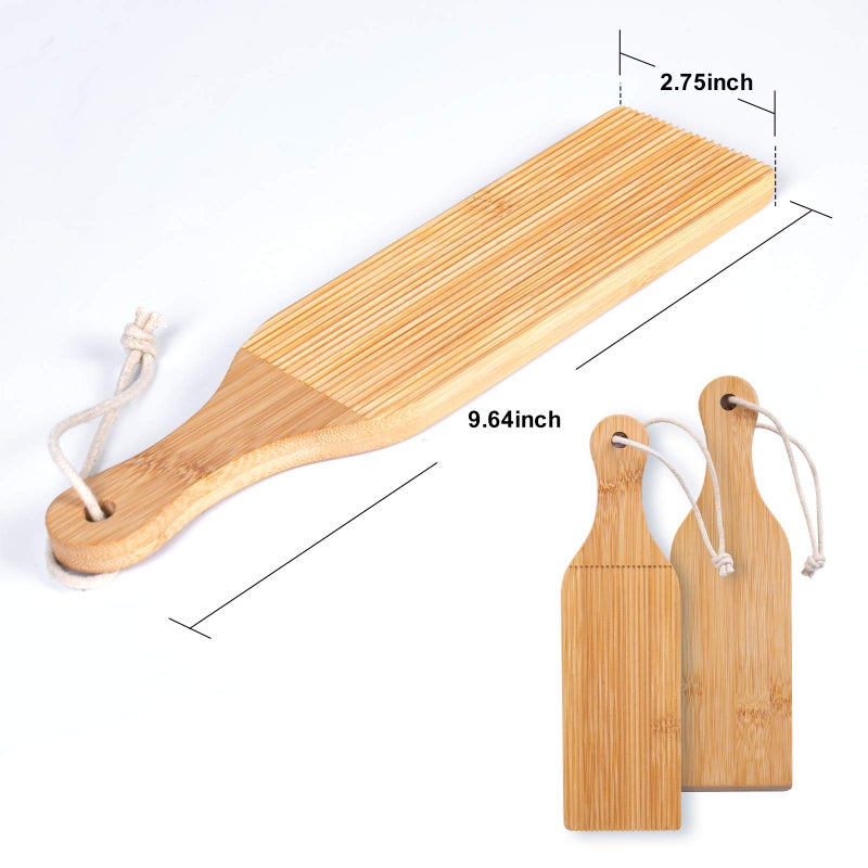 YIDADA Gnocchi Board Butter Paddles - Bamboo Pasta Board Gnocchi Maker, Gnocchi Paddle Pasta Tools, 2 Packs - Image 2