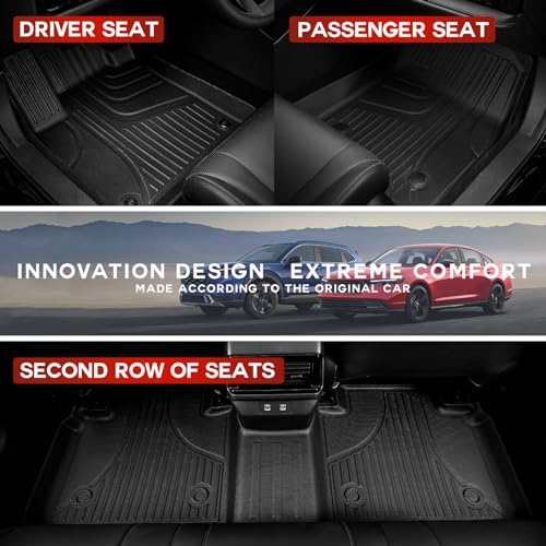 TTX LIGHTING Floor Mats for Honda CR-V CRV 2012 2013 2014 2015 2016 LX, SE & EX Include Front and Rear Row Liner Automotive Floor Mats All Weather Protection Mat Black - Image 3