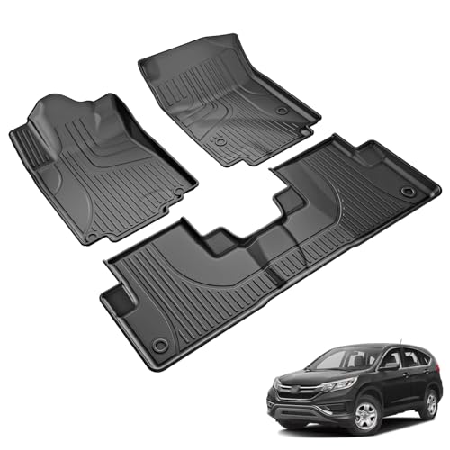 TTX LIGHTING Floor Mats for Honda CR-V CRV 2012 2013 2014 2015 2016 LX, SE & EX Include Front and Rear Row Liner Automotive Floor Mats All Weather Protection Mat Black - Image 1
