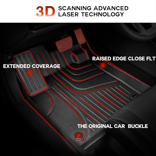TTX LIGHTING Floor Mats for Honda CR-V CRV 2012 2013 2014 2015 2016 LX, SE & EX Include Front and Rear Row Liner Automotive Floor Mats All Weather Protection Mat Black - Image 2
