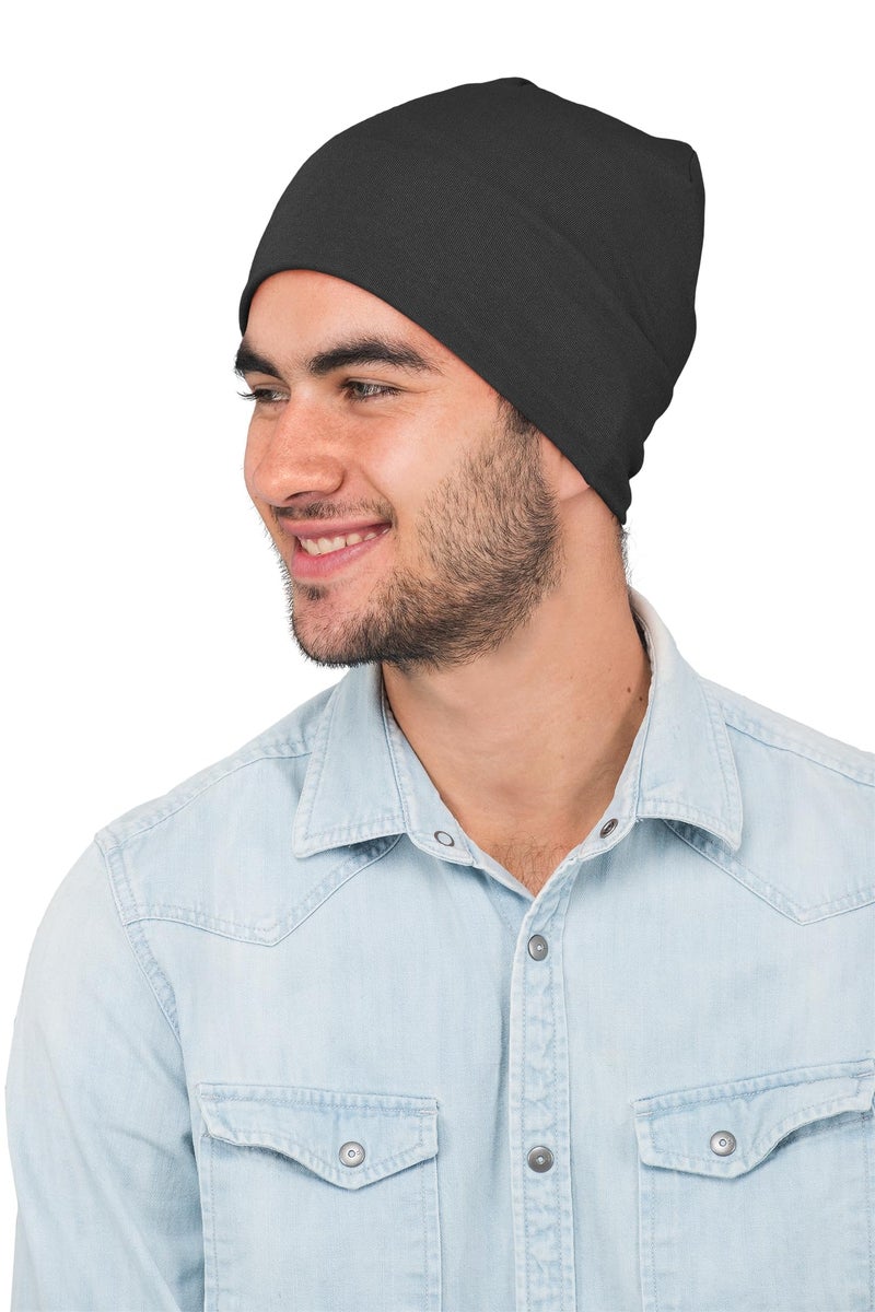 PrimeBox Unisex Skull Cap for Bikers & Cycling - Cotton Head Cap, Helmet Inner Cover for Men Women - Pack of 3 (Black, Blue, Dark Grey) - Image 3