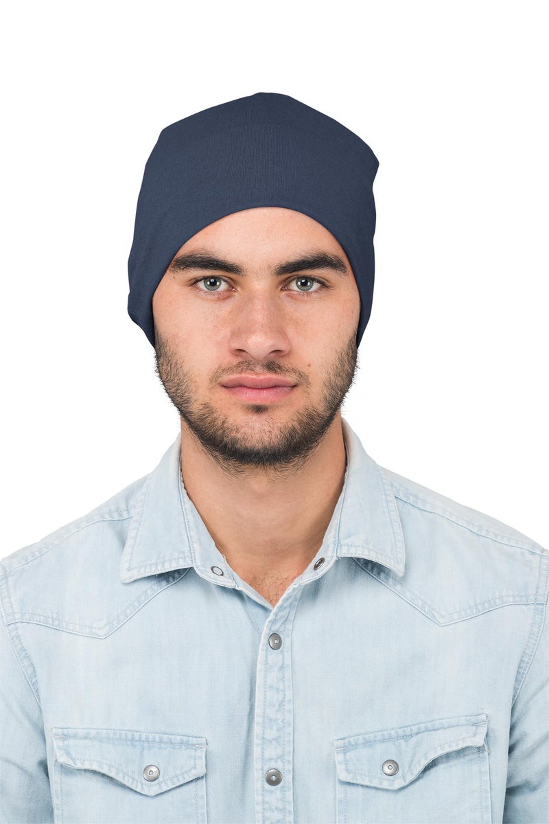 PrimeBox Unisex Skull Cap for Bikers & Cycling - Cotton Head Cap, Helmet Inner Cover for Men Women - Pack of 3 (Black, Blue, Dark Grey) - Image 4