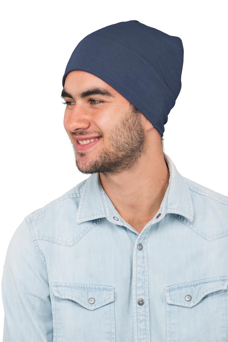 PrimeBox Unisex Skull Cap for Bikers & Cycling - Cotton Head Cap, Helmet Inner Cover for Men Women - Pack of 3 (Black, Blue, Dark Grey) - Image 5