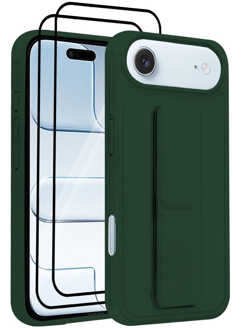 CATANES 3 Packs Premium PU Leather Case for iPhone 17 Air with Stand Function Shockproof and Anti Scratch Finger Grip with Two 3D Screen Protector - Image 1