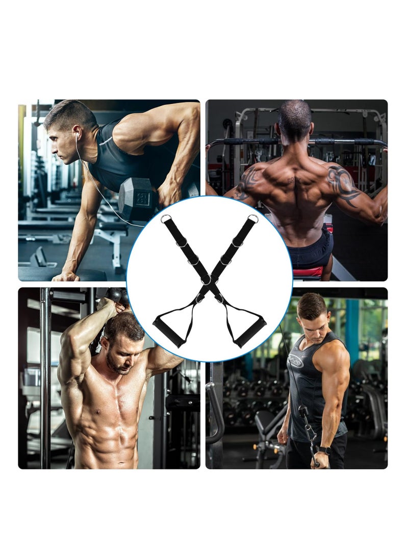 SYOSI Tricep Rope Cable Attachment, 2pcs Resistance Band Handle Double Length Tricep Rope Black Triceps Pull Down Rope Gym Cable Machine Attachments for Push Downs, Crunches, Facepulls  - Image 3