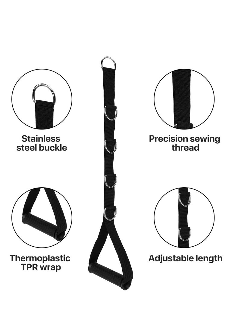 SYOSI Tricep Rope Cable Attachment, 2pcs Resistance Band Handle Double Length Tricep Rope Black Triceps Pull Down Rope Gym Cable Machine Attachments for Push Downs, Crunches, Facepulls  - Image 4