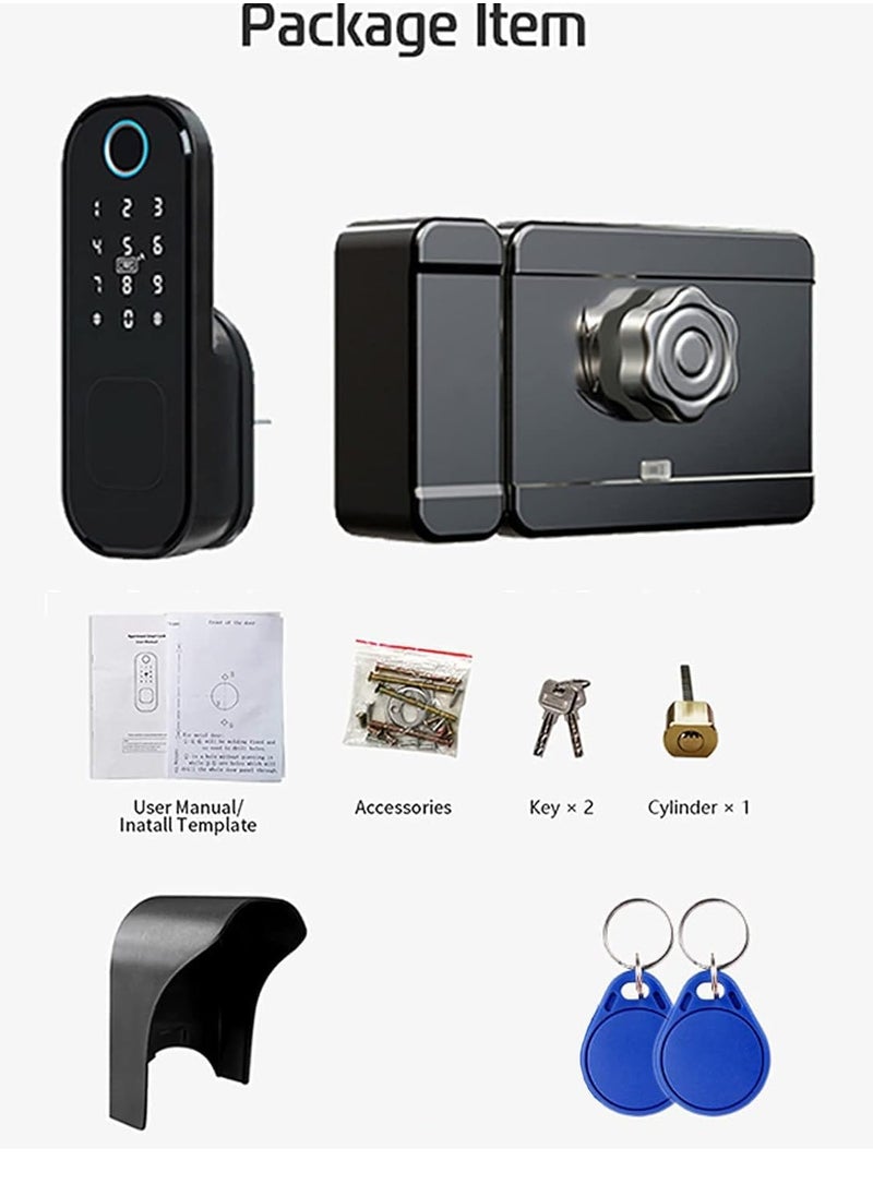 Grevceux - Smart Door Lock Fingerprint Smart Lock with Alexa,Bluetooth APP Control,Keyless Entry Door Lock with Touchscreen, Keypad Lock for Office Home Apartment, Backup Key, IC Card Unlock - Image 1