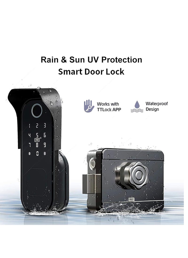Grevceux - Smart Door Lock Fingerprint Smart Lock with Alexa,Bluetooth APP Control,Keyless Entry Door Lock with Touchscreen, Keypad Lock for Office Home Apartment, Backup Key, IC Card Unlock - Image 1