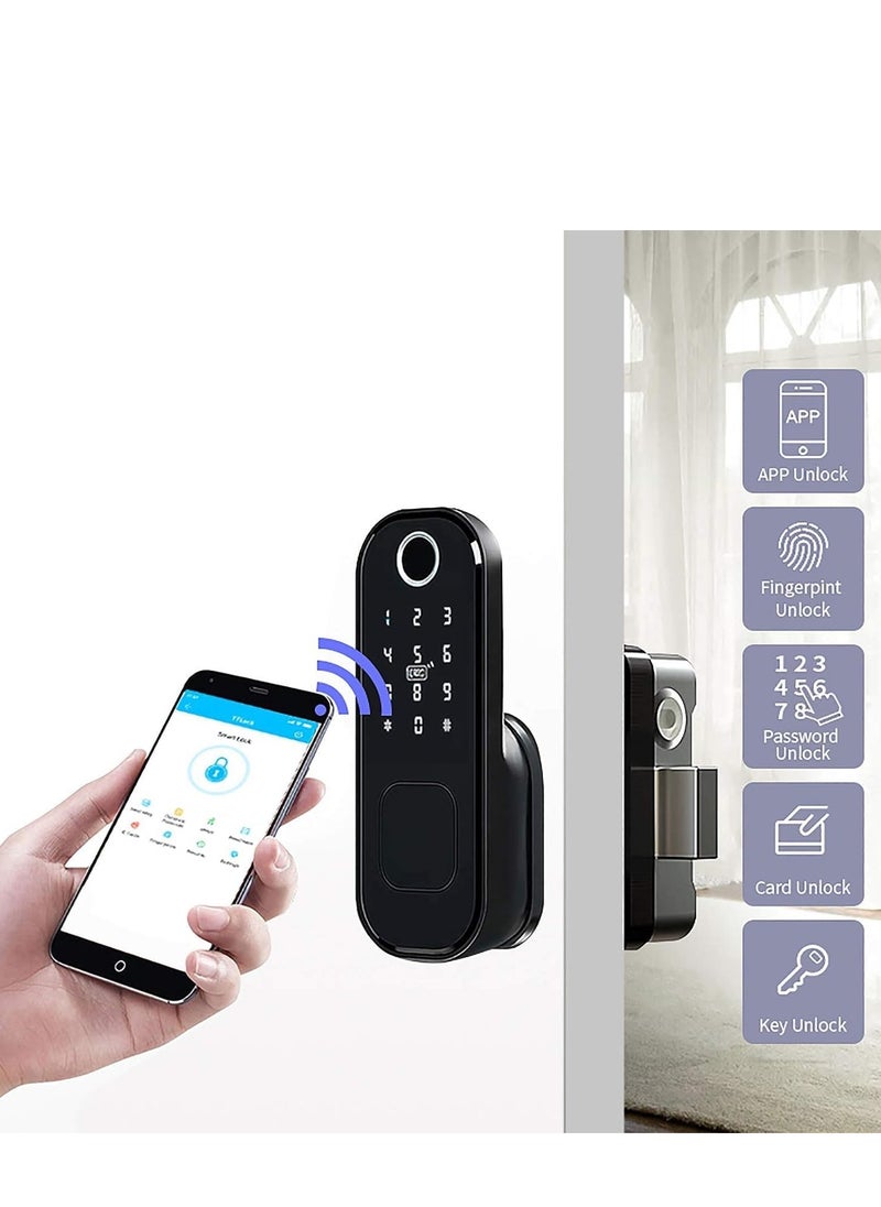 Grevceux - Smart Door Lock Fingerprint Smart Lock with Alexa,Bluetooth APP Control,Keyless Entry Door Lock with Touchscreen, Keypad Lock for Office Home Apartment, Backup Key, IC Card Unlock - Image 1
