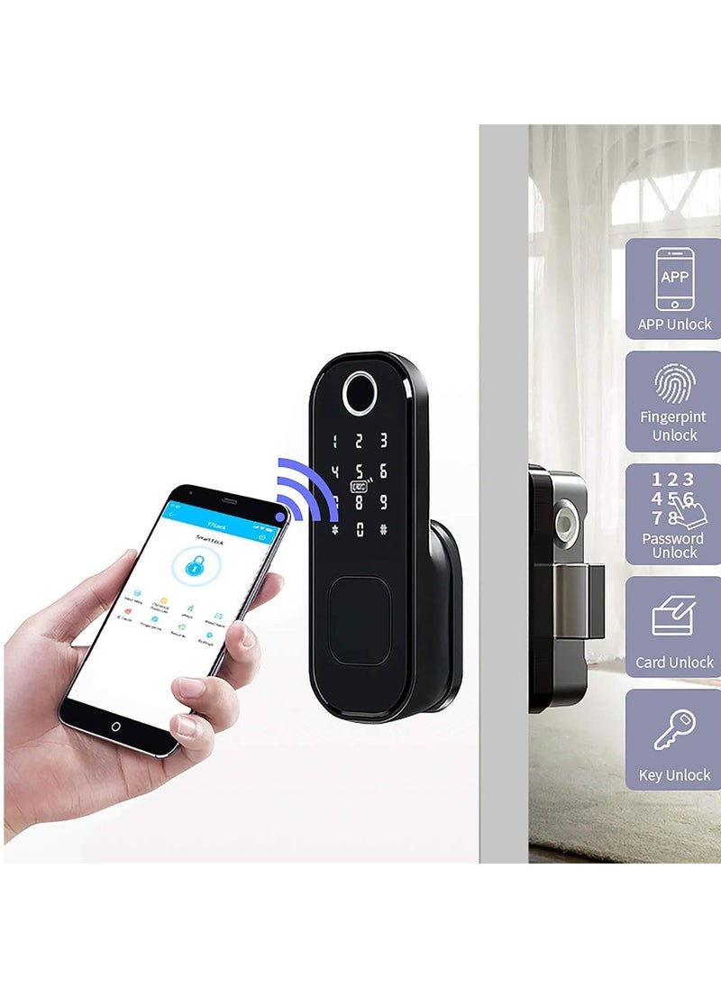 Grevceux - Smart Door Lock Fingerprint Smart Lock with Alexa,Bluetooth APP Control,Keyless Entry Door Lock with Touchscreen, Keypad Lock for Office Home Apartment, Backup Key, IC Card Unlock - Image 1