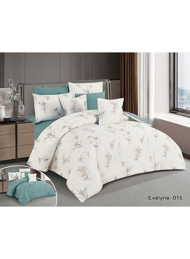 ليفور طقم لحاف من هورس  كلاسيك قطن فاخر 100٪ بنقشة الزهور 8قطع - Image 1