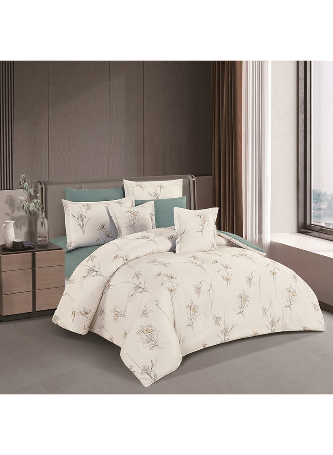 ليفور طقم لحاف من هورس  كلاسيك قطن فاخر 100٪ بنقشة الزهور 8قطع - Image 2