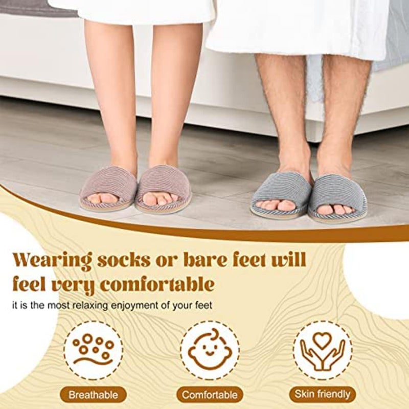 Excefore 4 Pairs Disposable House Slipper for Guests Open Toe Breathable Slippers Spa Slippers Comfortable Indoor Home Slippers - Image 5