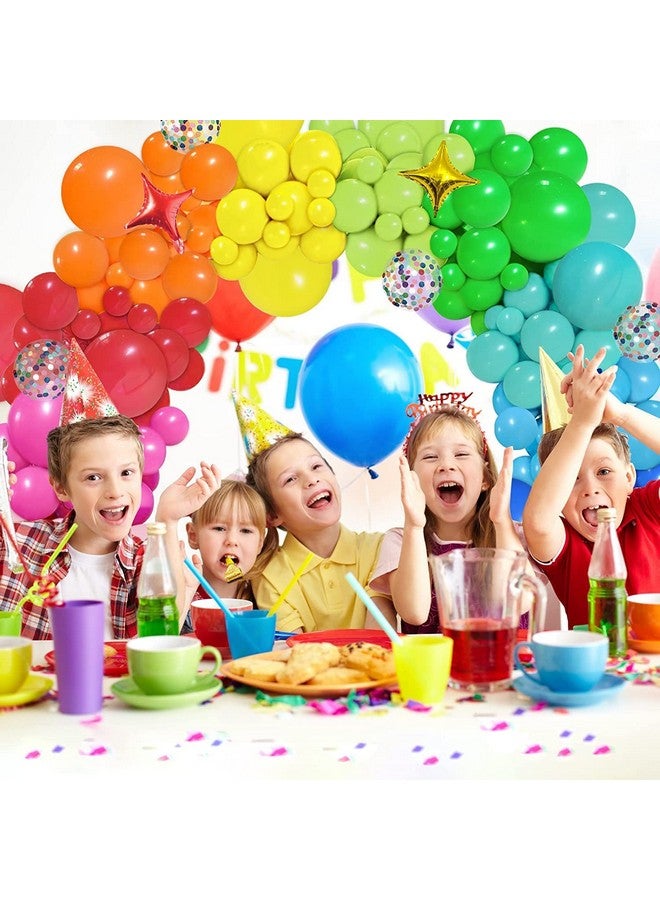 Propsicle Multicolor Metallic Balloon Combo Set Party Decoration 12" Inch Happy Birthday Balloon Kids Rainbow Theme Anniversary Bachelorette Welcome Party - Pack of 50 - Image 4